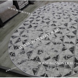 Ковер в гостиную дизайн 20 Серый Овал