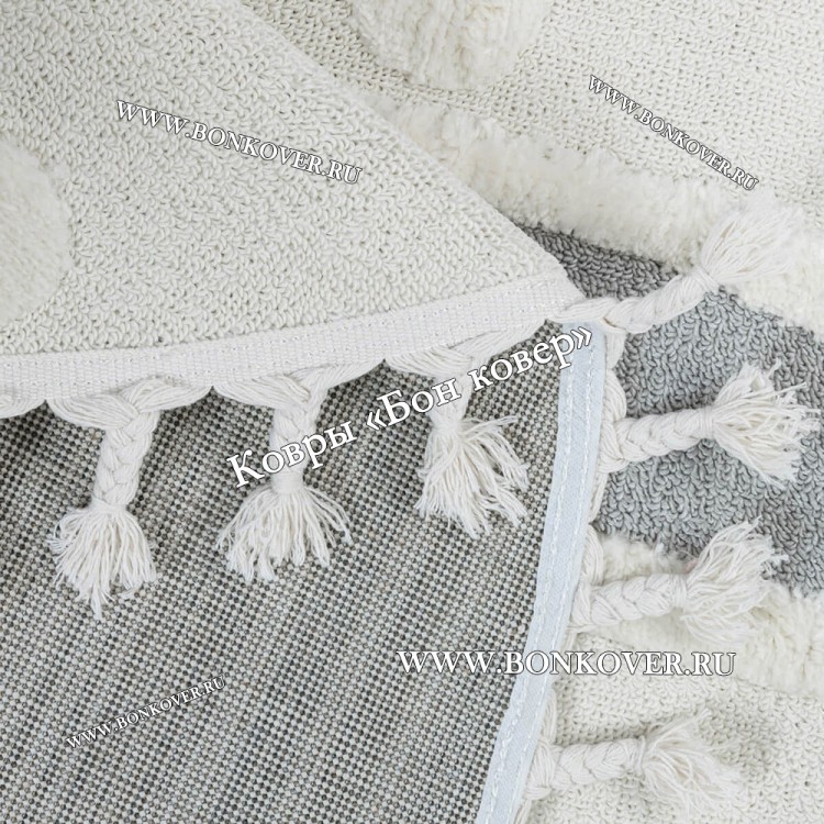 Турецкий Ковер Комфорт Дизайн 30083 Белый Круг