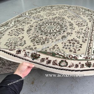 Ковер Лайт Карпет New 4 Дизайн 16 Бежево-Коричневый Овал